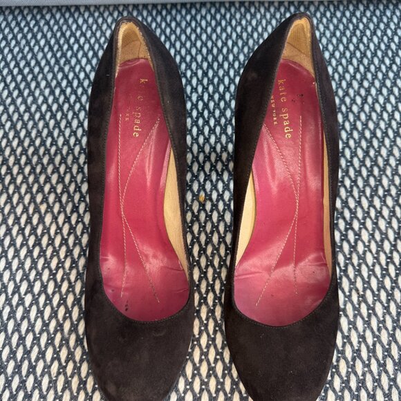 Kate Spade Brown Suede Pumps | Size 10 | Block Heel | Classic Style - Picture 3 of 6